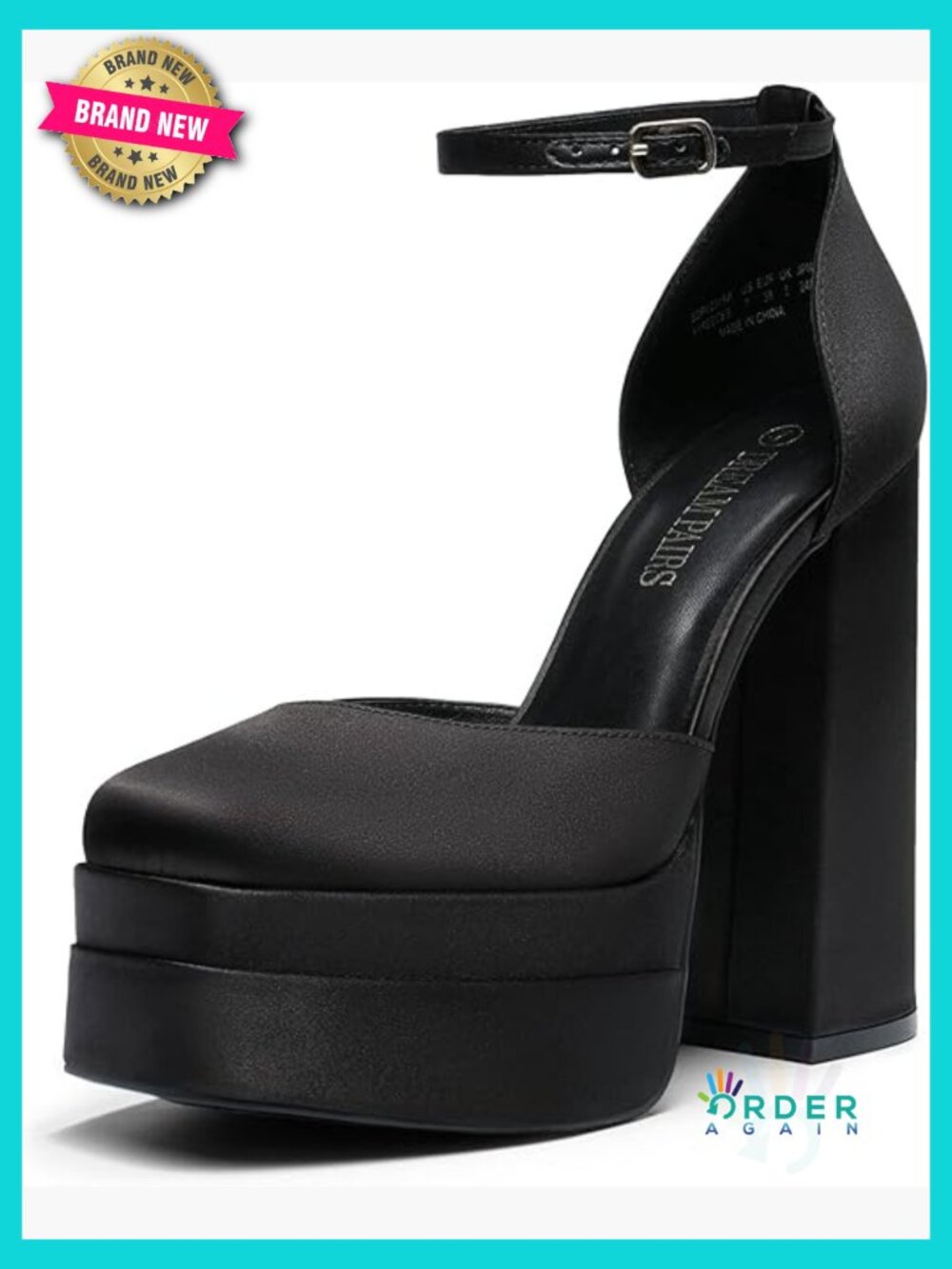 High Chunky Platform Block Heel Square Toe Ankle Strap Dress Wedding Party